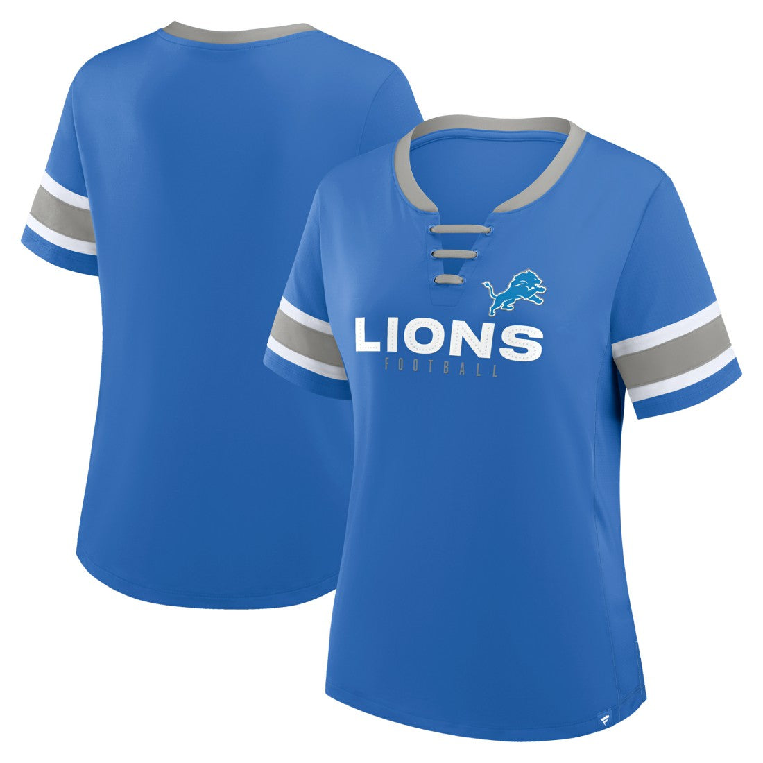 Detroit Lions Women's Redzone Draw Play Athena Lace-Up T-Shirt - Blue sale