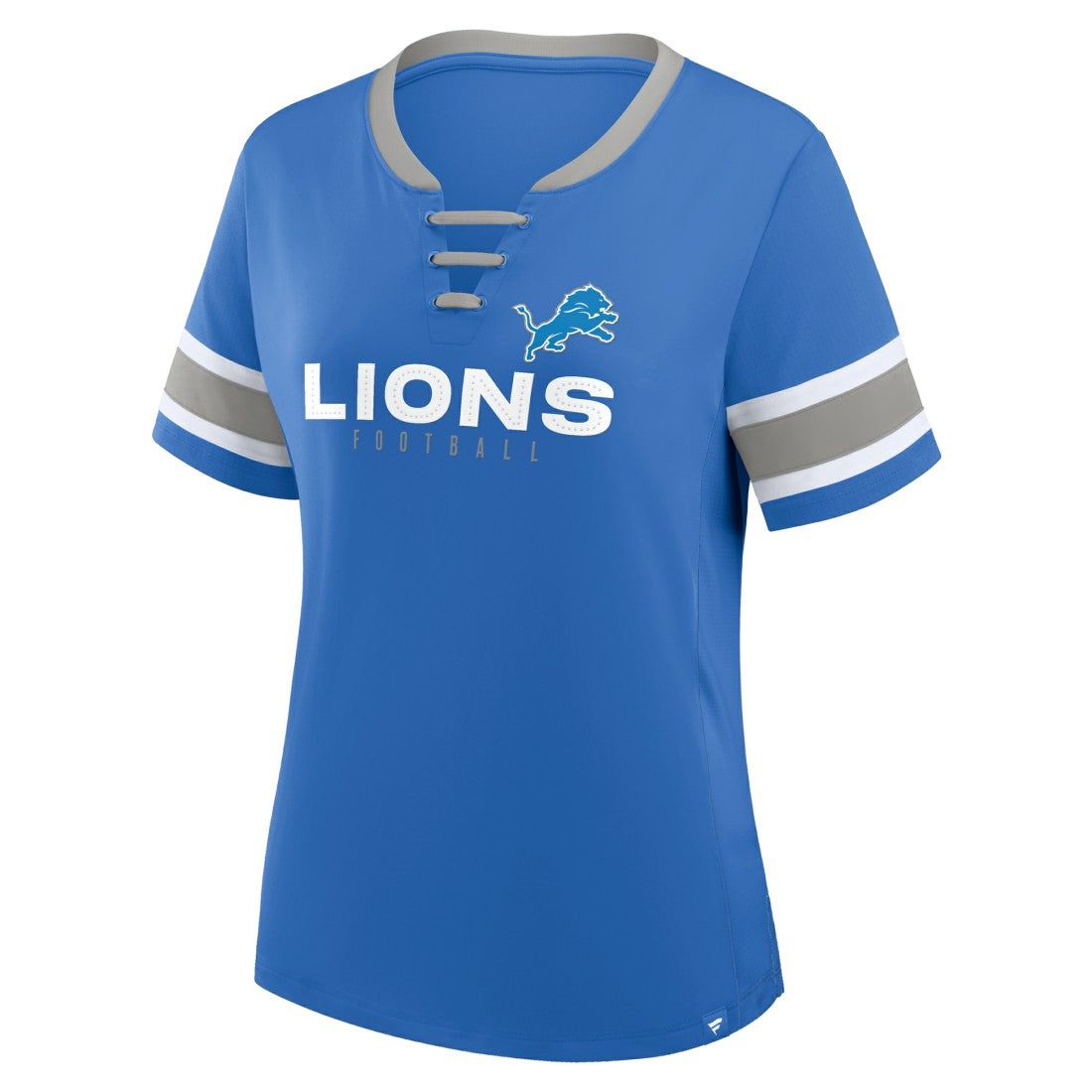 Detroit Lions Women's Redzone Draw Play Athena Lace-Up T-Shirt - Blue sale