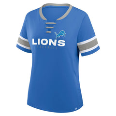 Detroit Lions Women's Redzone Draw Play Athena Lace-Up T-Shirt - Blue sale