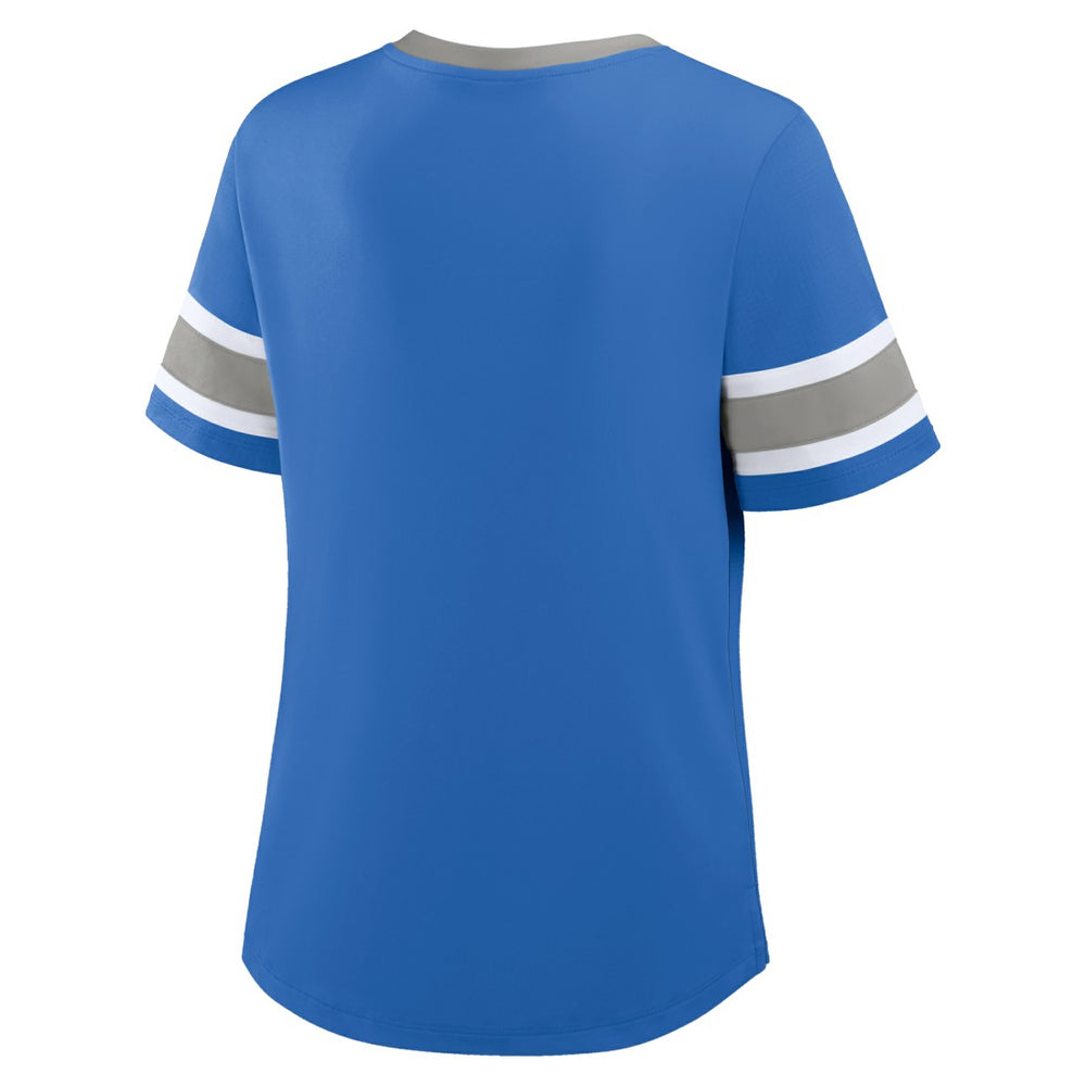 Detroit Lions Women's Redzone Draw Play Athena Lace-Up T-Shirt - Blue sale