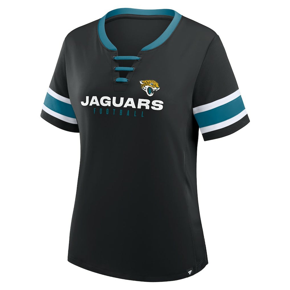 Jacksonville Jaguars Women's Redzone Draw Play Athena Lace-Up T-Shirt - Black discount