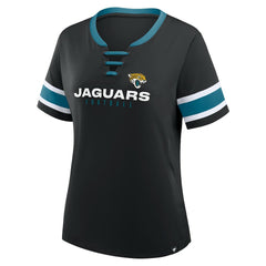 Jacksonville Jaguars Women's Redzone Draw Play Athena Lace-Up T-Shirt - Black discount