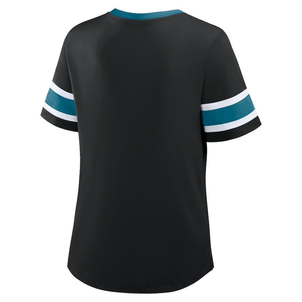 Jacksonville Jaguars Women's Redzone Draw Play Athena Lace-Up T-Shirt - Black discount
