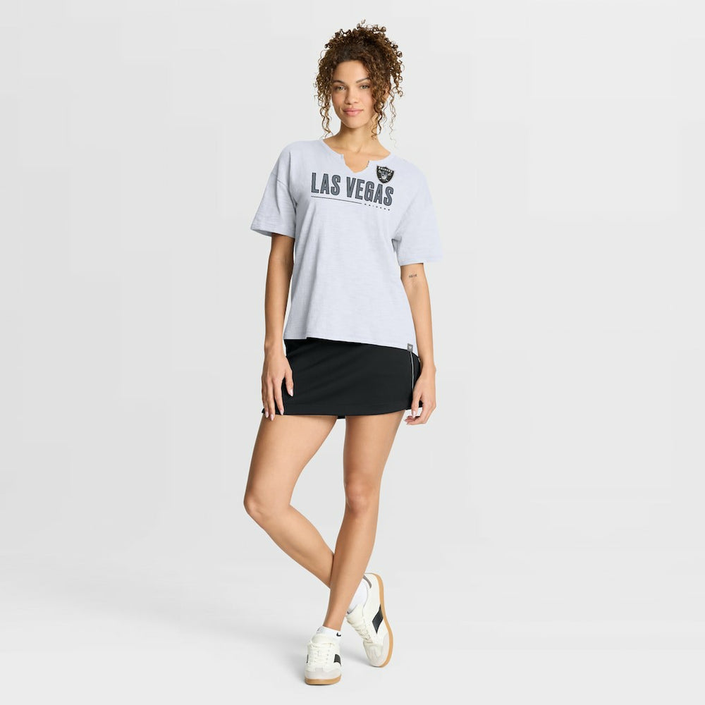 Las Vegas Raiders Women's Redzone Slub Boxy T-Shirt - White sale