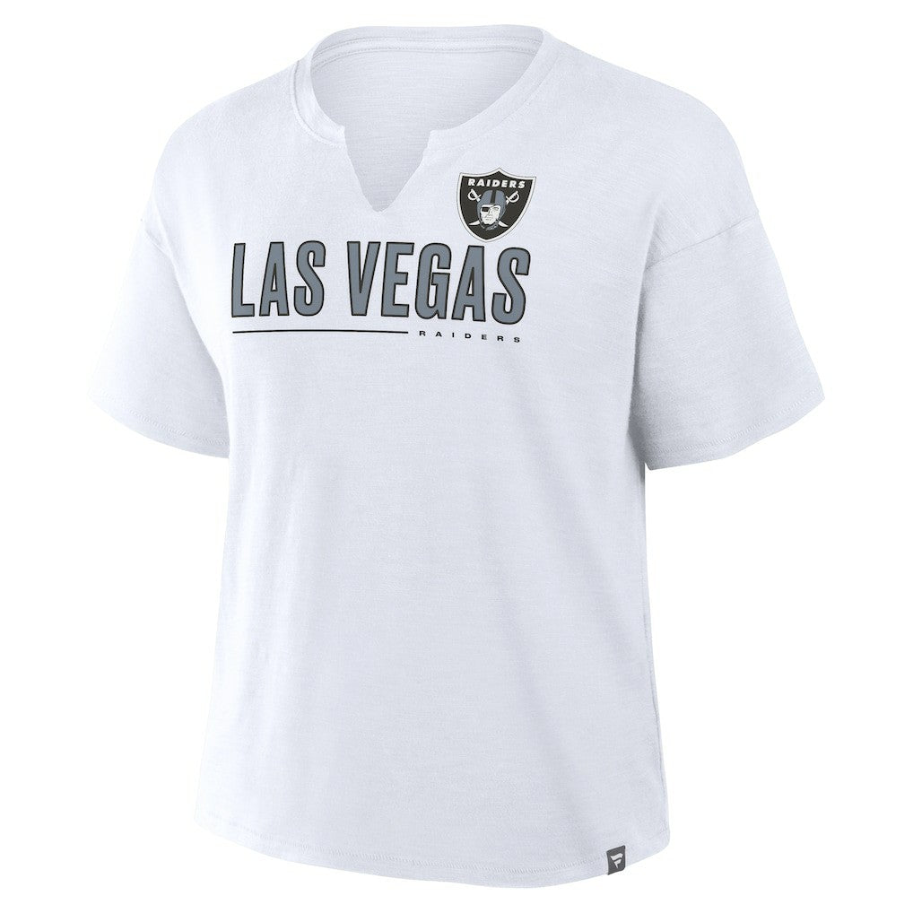 Las Vegas Raiders Women's Redzone Slub Boxy T-Shirt - White sale