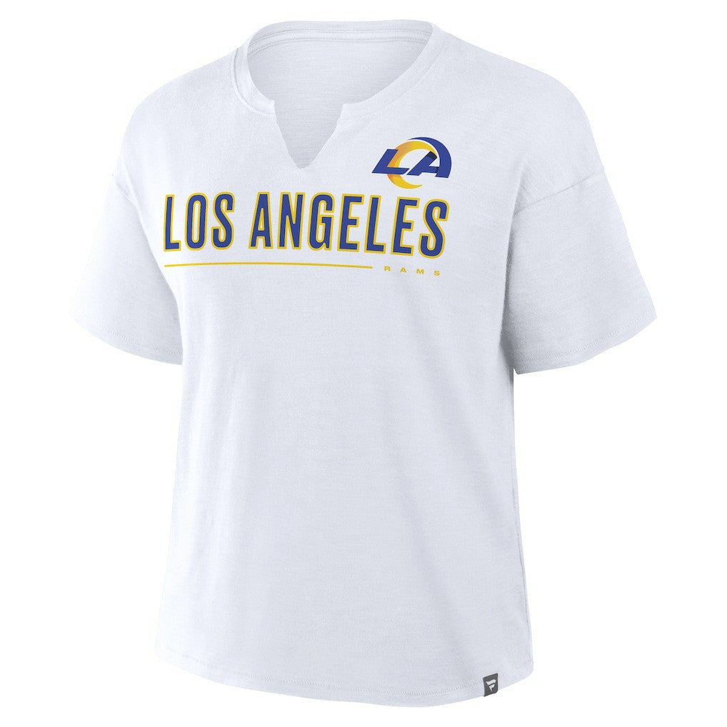 Los Angeles Rams Women's Redzone Slub Boxy T-Shirt - White discount