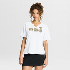 New Orleans Saints Women's Redzone Slub Boxy T-Shirt - White online
