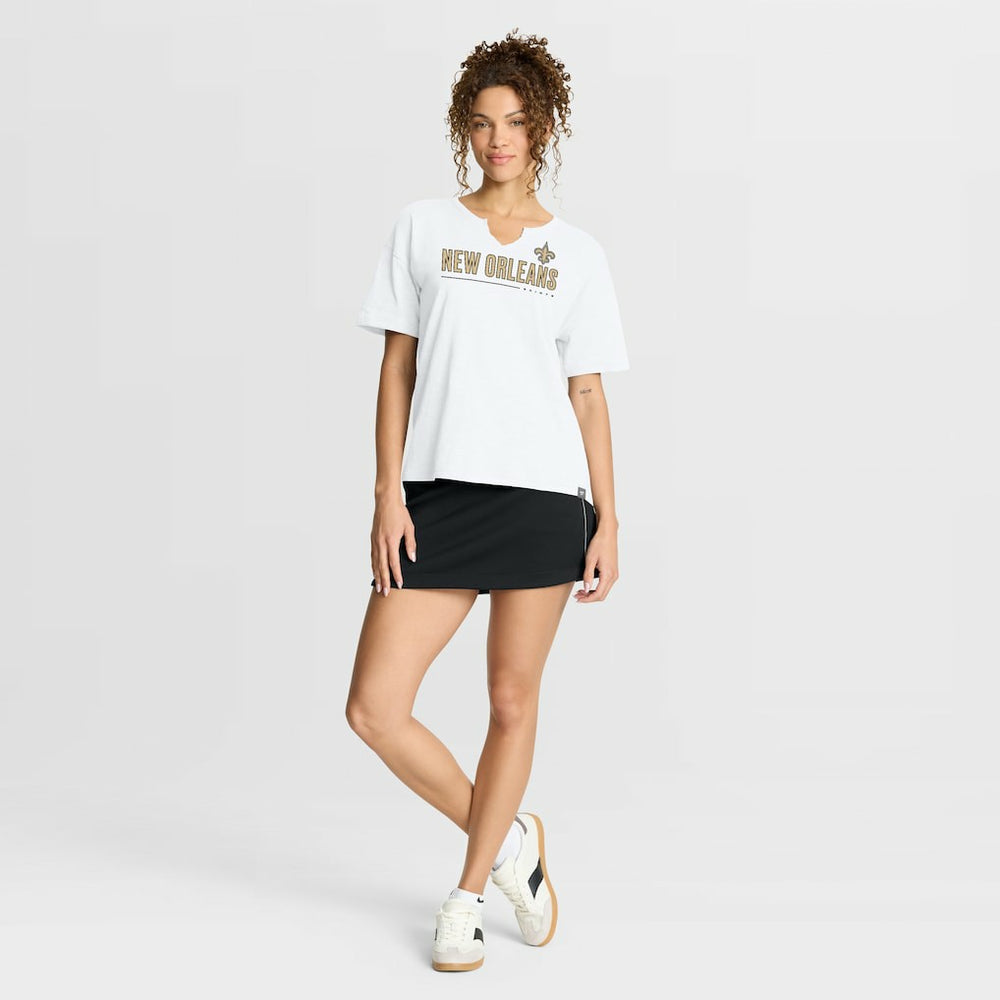 New Orleans Saints Women's Redzone Slub Boxy T-Shirt - White online
