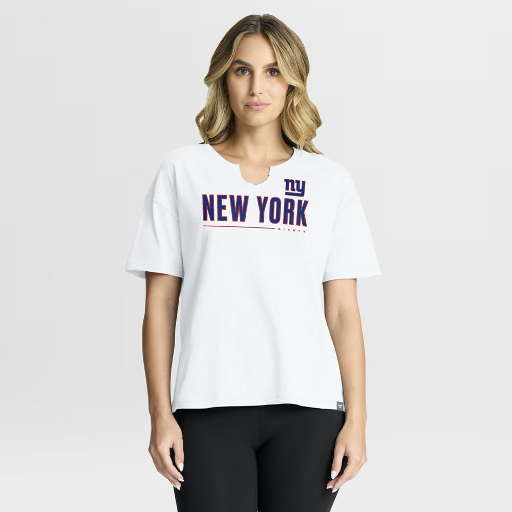 New York Giants Women's Redzone Slub Boxy T-Shirt - White sale