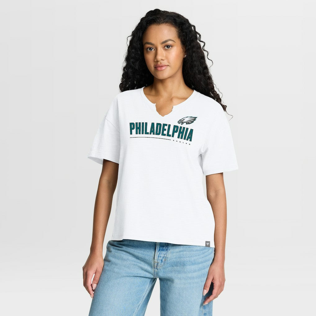 Philadelphia Eagles Women's Redzone Slub Boxy T-Shirt - White outlet