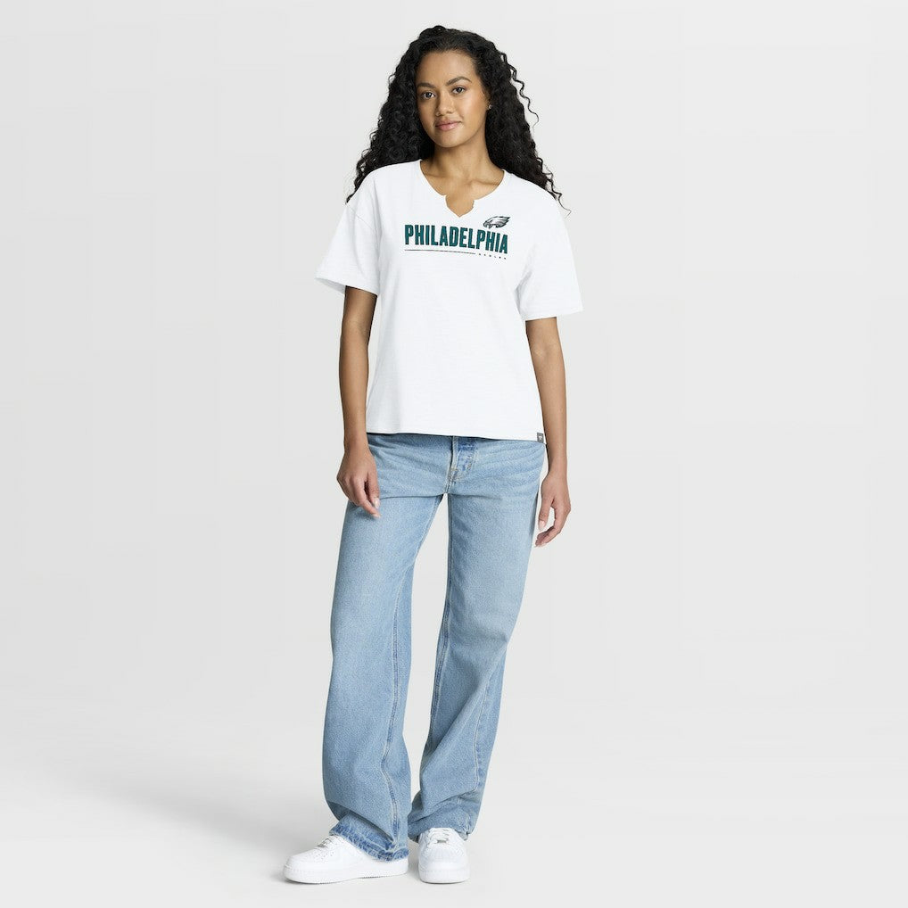 Philadelphia Eagles Women's Redzone Slub Boxy T-Shirt - White outlet