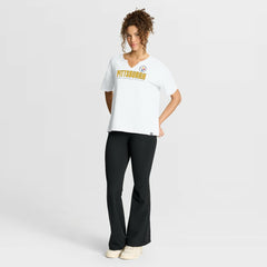 Pittsburgh Steelers Women's Redzone Slub Boxy T-Shirt - White for sale