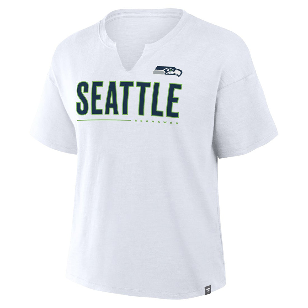 Seattle Seahawks Women's Redzone Slub Boxy T-Shirt - White on sale