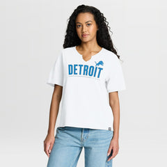 Detroit Lions Women's Redzone Slub Boxy T-Shirt - White online