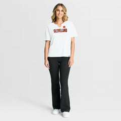 Cleveland Browns Women's Redzone Slub Boxy T-Shirt - White discount