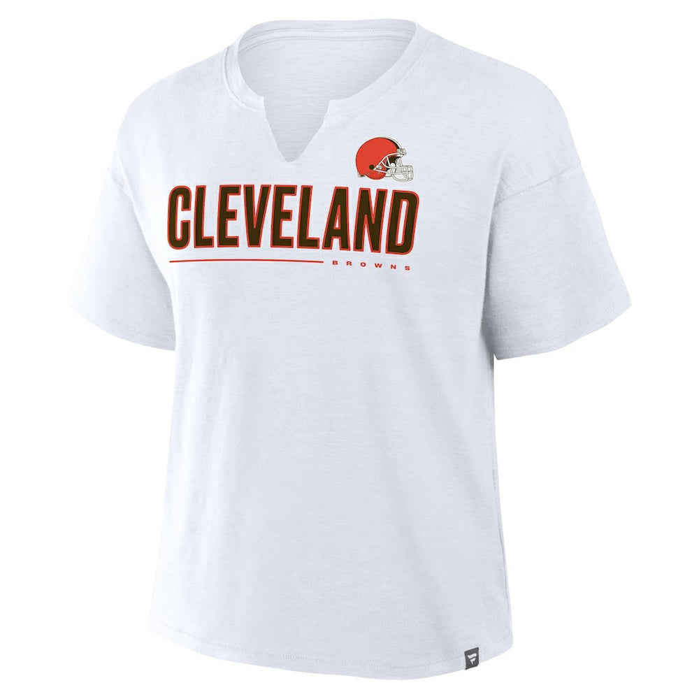 Cleveland Browns Women's Redzone Slub Boxy T-Shirt - White discount