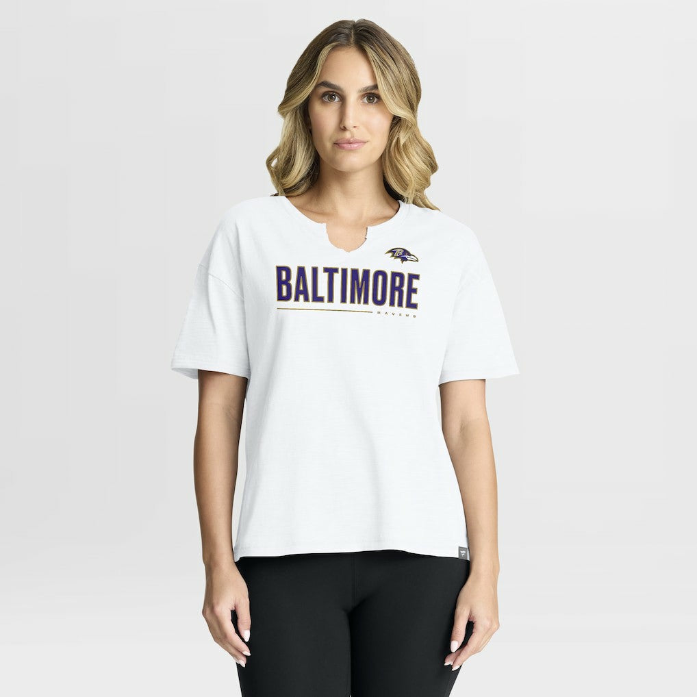 Baltimore Ravens Women's Redzone Slub Boxy T-Shirt - White sale