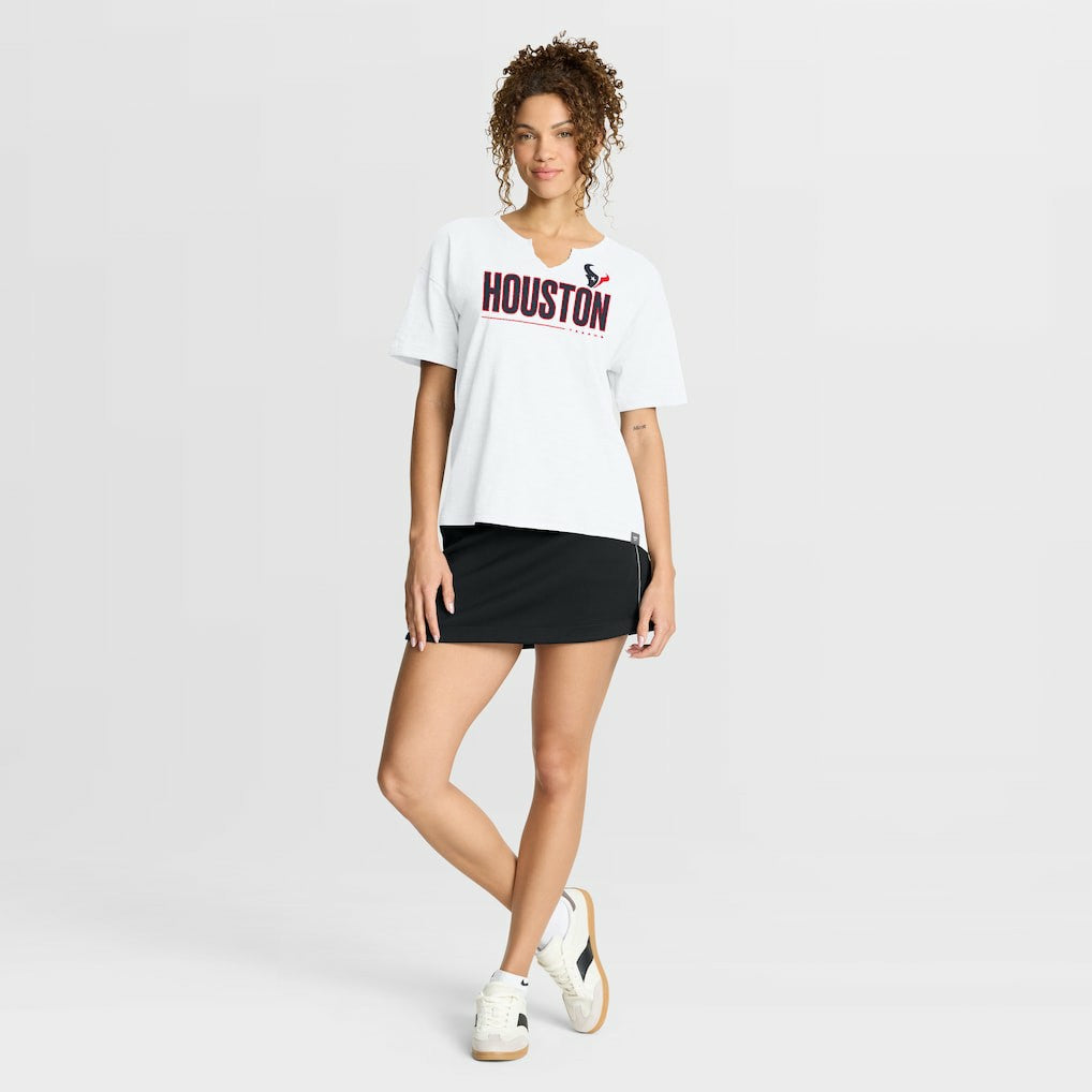 Houston Texans Women's Redzone Slub Boxy T-Shirt - White discount