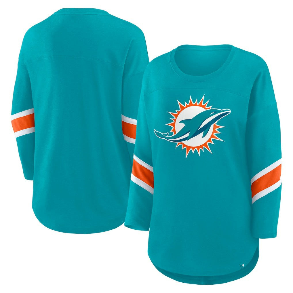 Miami Dolphins Women's Redzone 3/4-Sleeve T-Shirt - Aqua discount