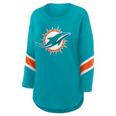 Miami Dolphins Women's Redzone 3/4-Sleeve T-Shirt - Aqua discount