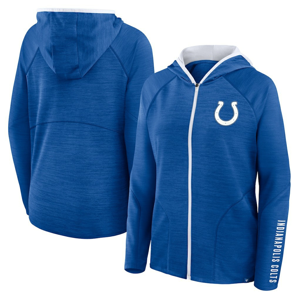 Indianapolis Colts Women's Redzone End Around Pass Raglan Full-Zip Hoodie - Royal for sale