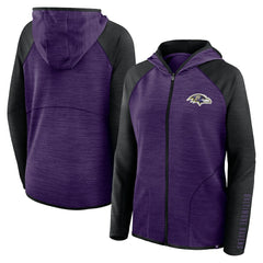 Baltimore Ravens Women's Redzone End Around Pass Raglan Full-Zip Hoodie - Purple/Black outlet
