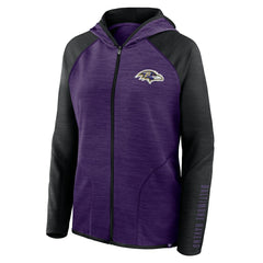Baltimore Ravens Women's Redzone End Around Pass Raglan Full-Zip Hoodie - Purple/Black outlet