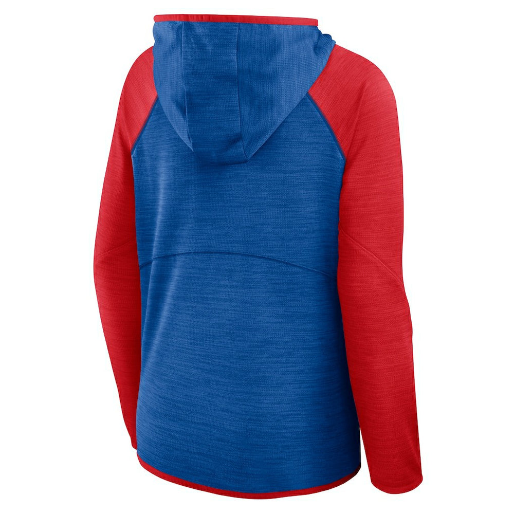 Buffalo Bills Women's Redzone End Around Pass Raglan Full-Zip Hoodie - Royal/Red discount