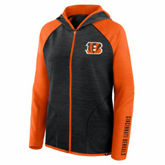 Cincinnati Bengals Women's Redzone End Around Pass Raglan Full-Zip Hoodie - Black/Orange sale