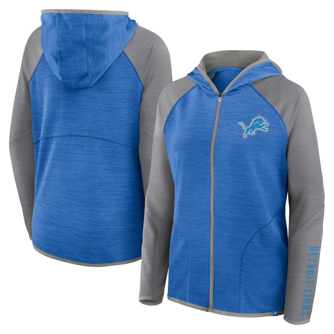 Detroit Lions Women's Redzone End Around Pass Raglan Full-Zip Hoodie - Blue/Gray discount