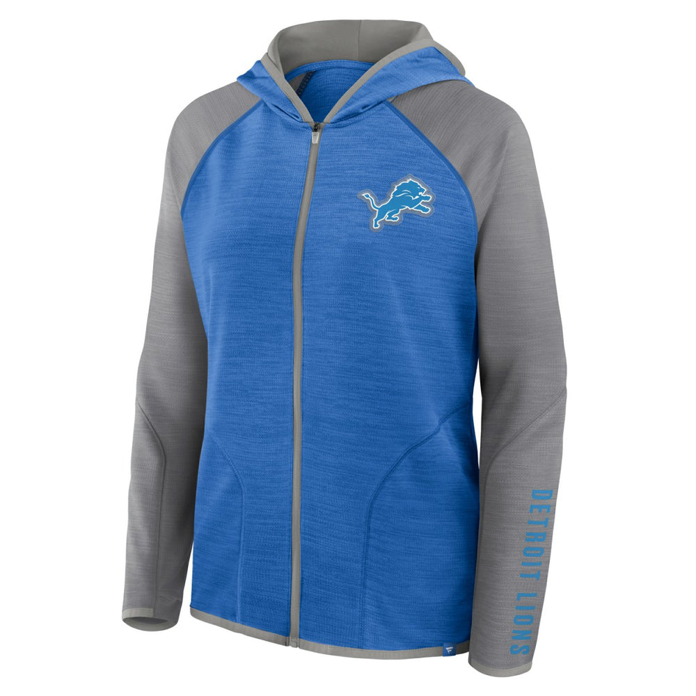 Detroit Lions Women's Redzone End Around Pass Raglan Full-Zip Hoodie - Blue/Gray discount