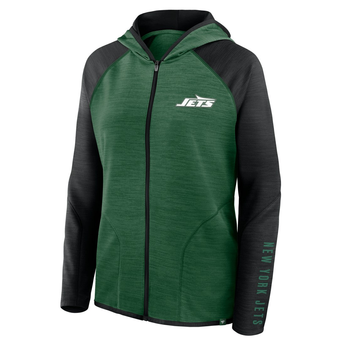 New York Jets Women's Redzone End Around Pass Raglan Full-Zip Hoodie - Green/Black for sale