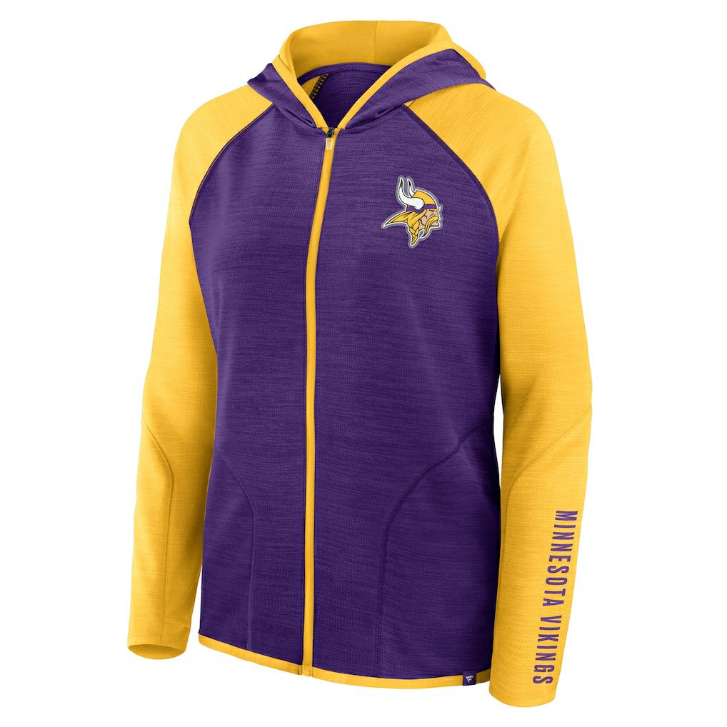 Minnesota Vikings Women's Redzone End Around Pass Raglan Full-Zip Hoodie - Purple/Gold cheap