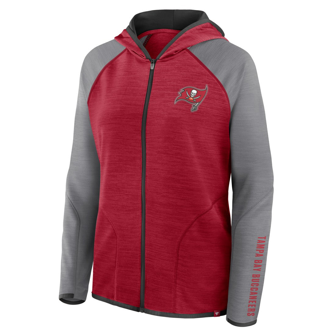 Tampa Bay Buccaneers Women's Redzone End Around Pass Raglan Full-Zip Hoodie - Red/Pewter outlet