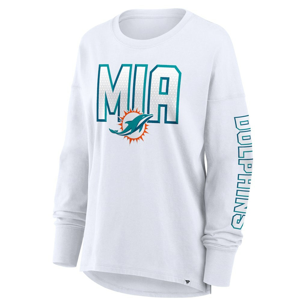 Miami Dolphins Women's Hometown Legacy Long Sleeve T-Shirt - White discount