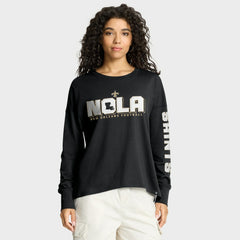 New Orleans Saints Women's Hometown Legacy Long Sleeve T-Shirt - Black outlet