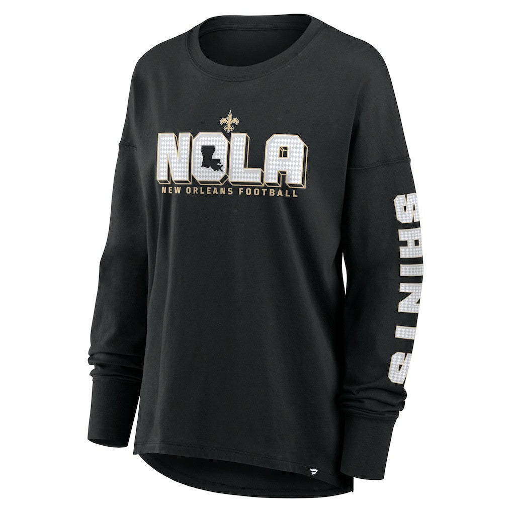 New Orleans Saints Women's Hometown Legacy Long Sleeve T-Shirt - Black outlet