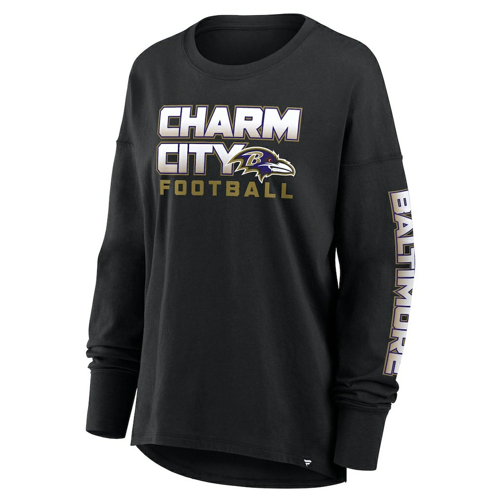 Baltimore Ravens Women's Hometown Legacy Long Sleeve T-Shirt - Black discount