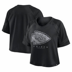Kansas City Chiefs Women's Oversized Raglan V-Neck Blackout Fashion Jersey on sale