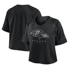 Baltimore Ravens Women's Oversized Raglan V-Neck Blackout Fashion Jersey on sale