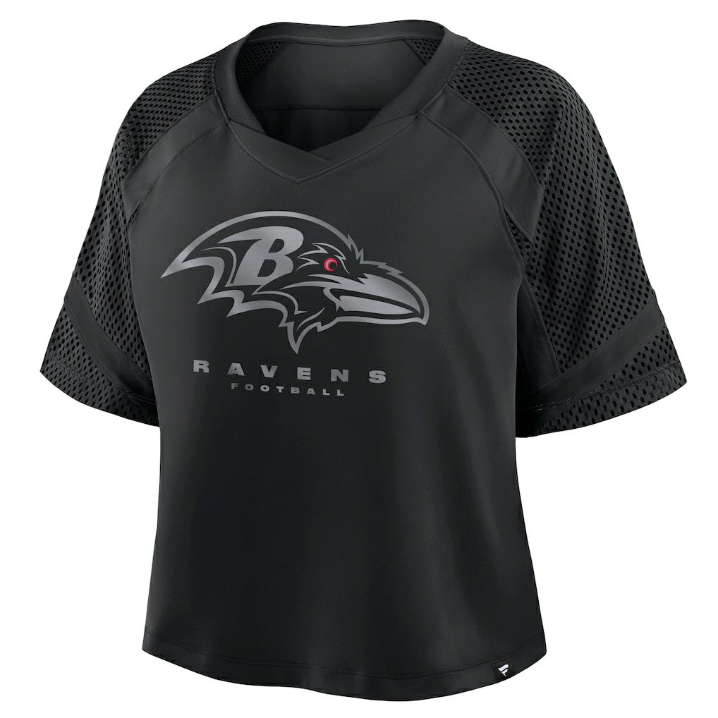 Baltimore Ravens Women's Oversized Raglan V-Neck Blackout Fashion Jersey on sale