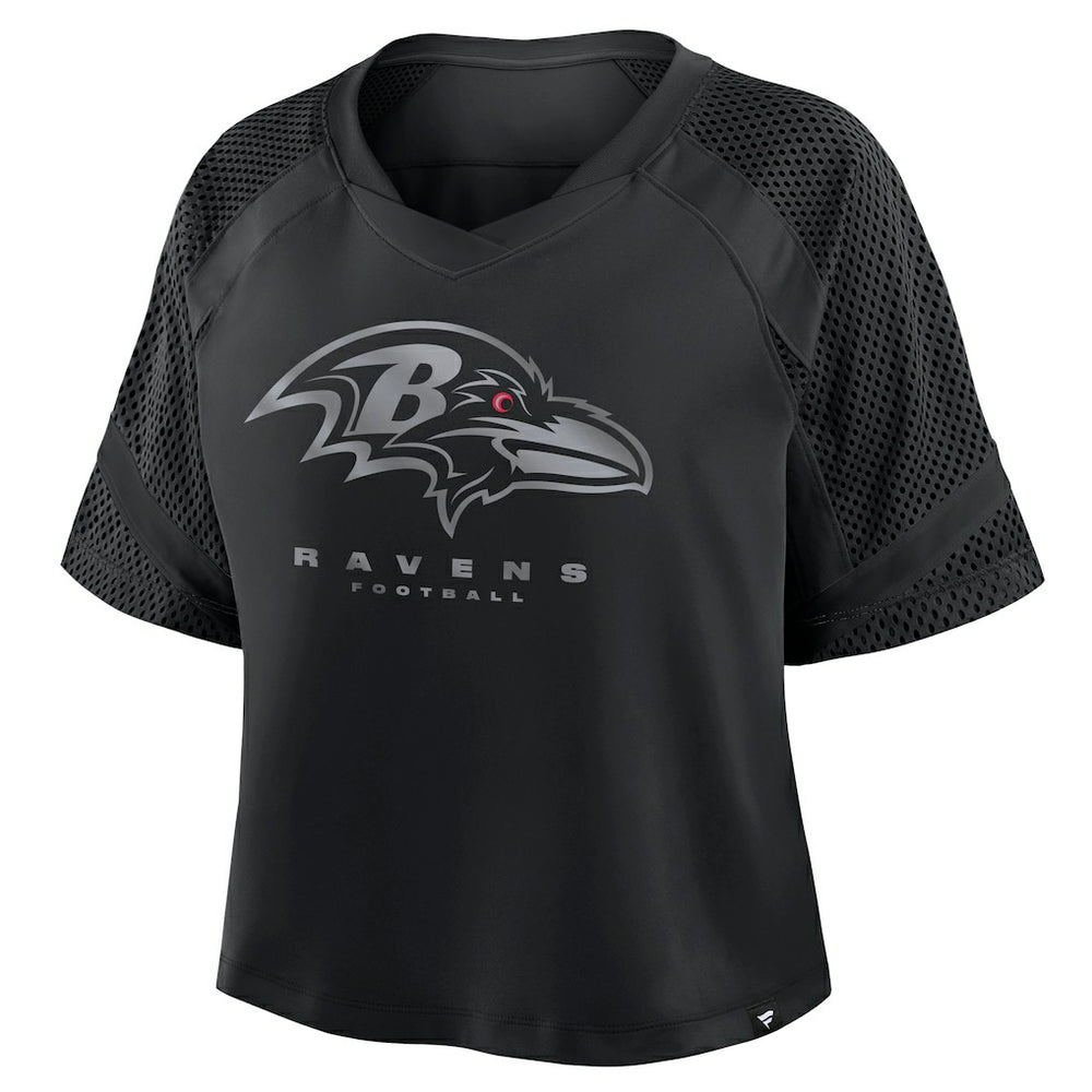 Baltimore Ravens Women's Oversized Raglan V-Neck Blackout Fashion Jersey on sale