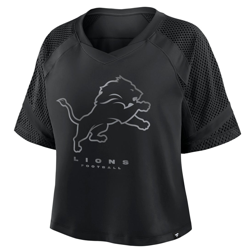 Detroit Lions Women's Oversized Raglan V-Neck Blackout Fashion Jersey outlet
