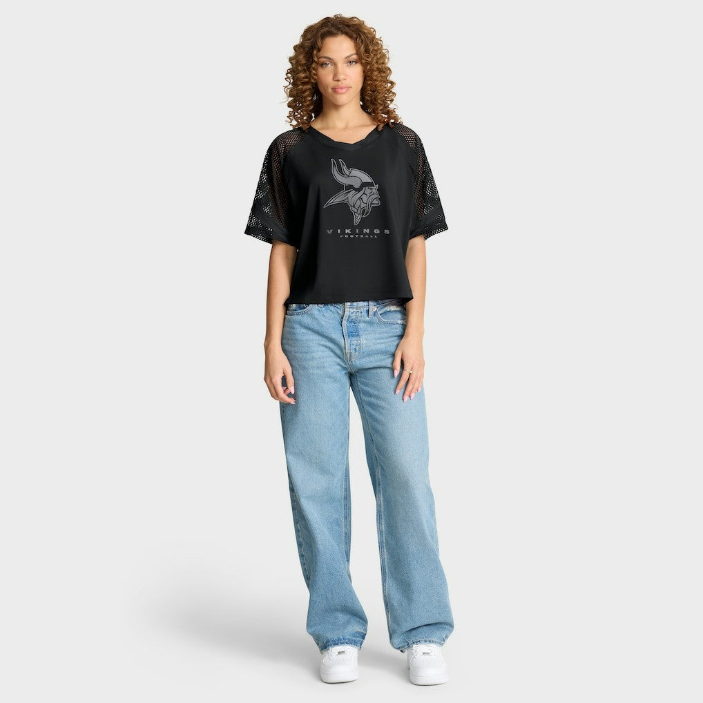 Minnesota Vikings Women's Oversized Raglan V-Neck Blackout Fashion Jersey online