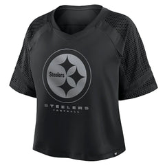 Pittsburgh Steelers Women's Oversized Raglan V-Neck Blackout Fashion Jersey sale