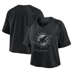 Miami Dolphins Women's Oversized Raglan V-Neck Blackout Fashion Jersey online