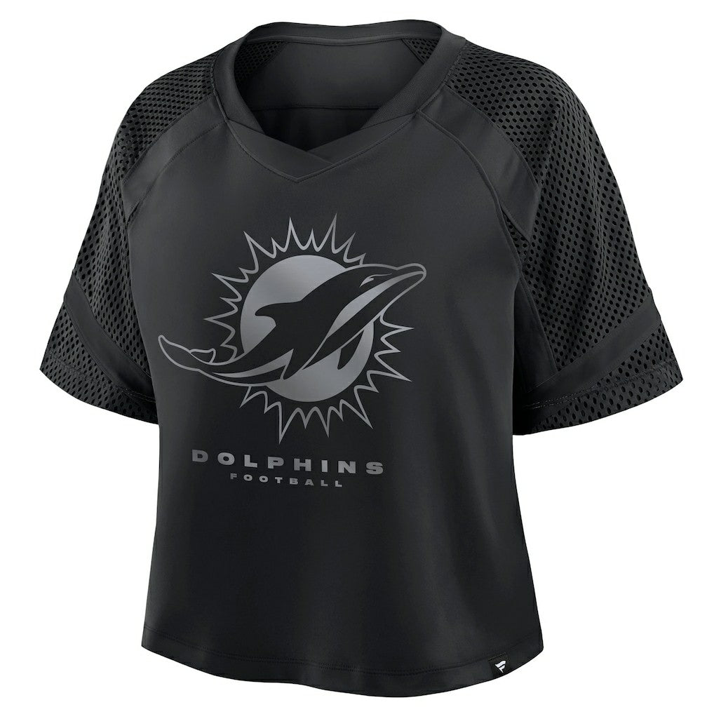 Miami Dolphins Women's Oversized Raglan V-Neck Blackout Fashion Jersey online