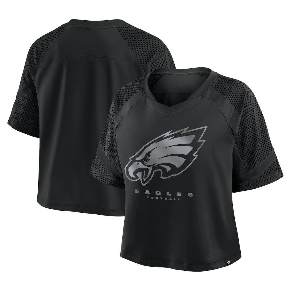 Philadelphia Eagles Women's Oversized Raglan V-Neck Blackout Fashion Jersey outlet