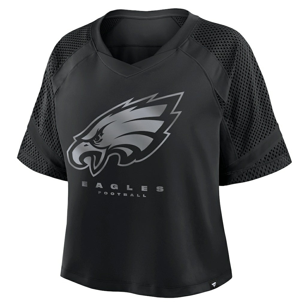 Philadelphia Eagles Women's Oversized Raglan V-Neck Blackout Fashion Jersey outlet
