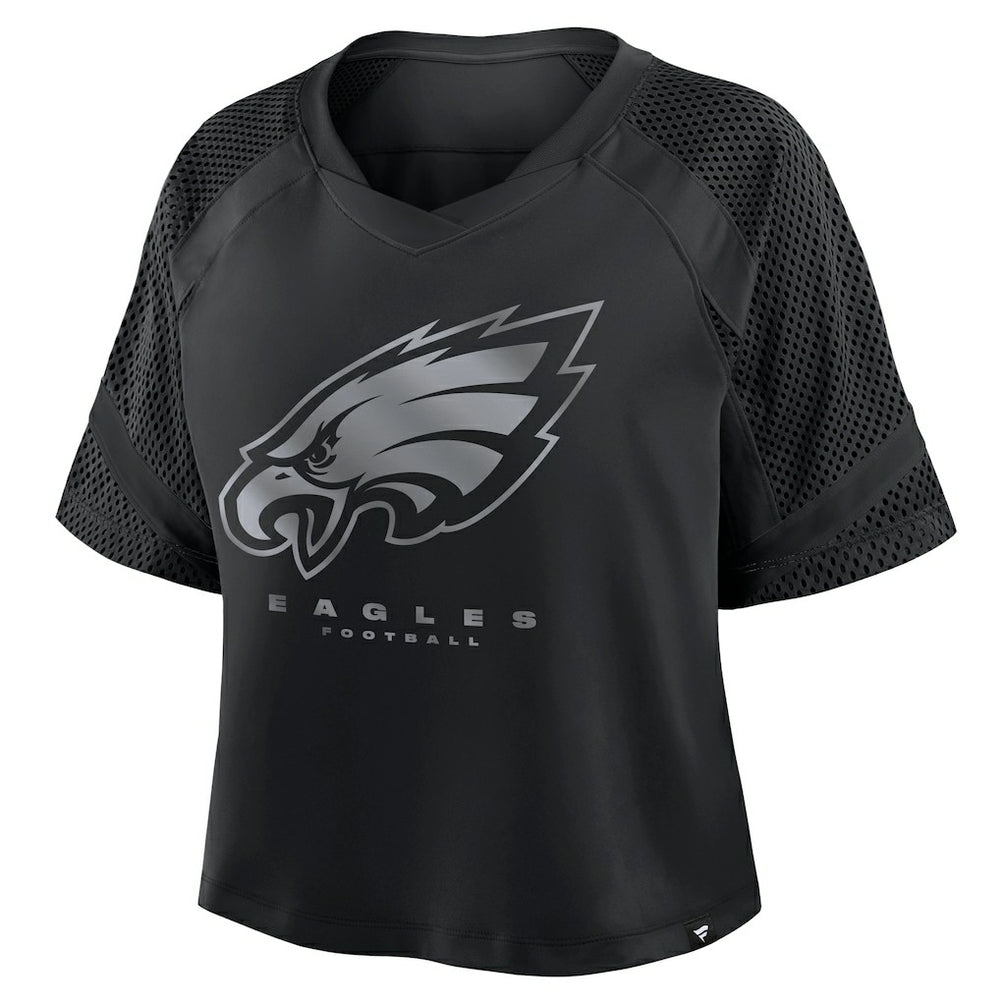 Philadelphia Eagles Women's Oversized Raglan V-Neck Blackout Fashion Jersey outlet